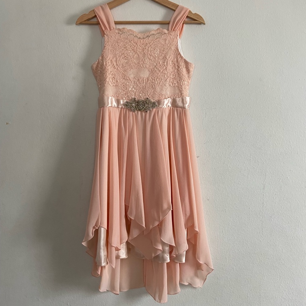 pink dress with lace